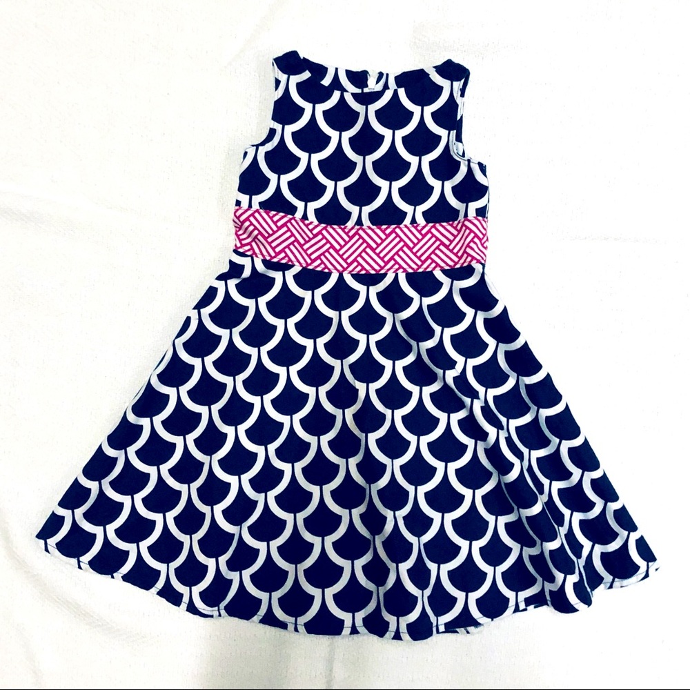Boutique Navy Blue, Pink & White Dress - Girls size 3T